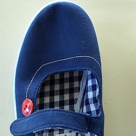 Classique Sport Blue Canvas Shoes Front Strap Inside Checker Style Size 10M - Picture 8 of 8